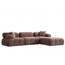 Atelier del Sofa Ugaona garnitura Doblo 3 Seater with Pouffe ( L1 O1 1R Pouffe) Cappuccino