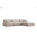 Atelier del Sofa Ugaona garnitura Doblo 3 Seater with Pouffe ( L1 O1 1R Pouffe) Cream