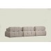 Atelier del Sofa Ugaona garnitura Doblo 3 Seater with Pouffe ( L1 O1 1R Pouffe) Cream