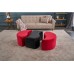 Atelier del Sofa Tabure Alya Puf Red Black