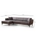 Atelier del Sofa Ugaona garnitura Belissimo Left Dark Grey