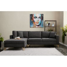 Atelier del Sofa Ugaona garnitura Berlin Left Anthracite Gold