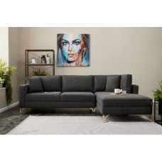 Atelier del Sofa Ugaona garnitura Berlin Right Anthracite Gold