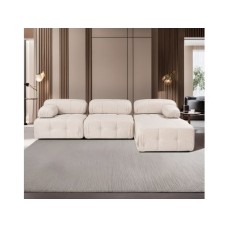 Atelier del Sofa Ugaona garnitura Doblo 3 Seater with Pouffe (L1 O1 1R Pouffe) Light Brown