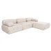 Atelier del Sofa Ugaona garnitura Doblo 3 Seater with Pouffe (L1 O1 1R Pouffe) Light Brown