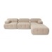 Atelier del Sofa Ugaona garnitura Doblo 3 Seater with Pouffe ( L1 O1 1R Pouffe) Peach