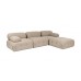 Atelier del Sofa Ugaona garnitura Doblo 3 Seater with Pouffe ( L1 O1 1R Pouffe) Peach