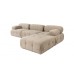 Atelier del Sofa Ugaona garnitura Doblo 3 Seater with Pouffe ( L1 O1 1R Pouffe) Peach