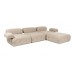 Atelier del Sofa Ugaona garnitura Doblo 3 Seater with Pouffe ( L1 O1 1R Pouffe) Peach