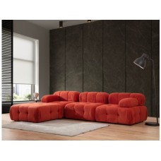 Atelier del Sofa Ugaona garnitura Doblo 3 Seater with Pouffe ( L1 O1 1R Pouffe) Red