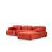 Atelier del Sofa Ugaona garnitura Doblo 3 Seater with Pouffe ( L1 O1 1R Pouffe) Red