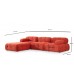 Atelier del Sofa Ugaona garnitura Doblo 3 Seater with Pouffe ( L1 O1 1R Pouffe) Red