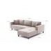 Atelier del Sofa Ugaona garnitura Kale Linen Right Cream