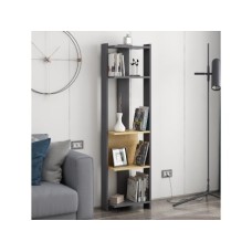 HANAH HOME Polica za knjige Abis Narrow Anthracite Oak