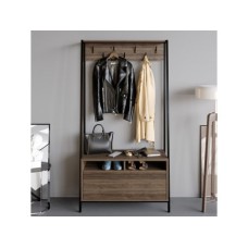 HANAH HOME Cipelarnik Devin Walnut Black