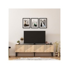 HANAH HOME TV polica Draw Sapphire Oak Black Marble (475OLV1121)