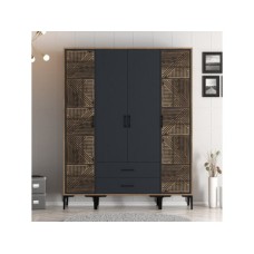 HANAH HOME Garderober Kumsal PTP Walnut Anthracite