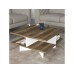 HANAH HOME Sto za dnevnu sobu Hamton Walnut White