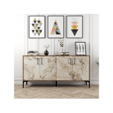 HANAH HOME Komoda Kiev 160 Walnut White Marble