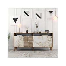 HANAH HOME Komoda Milan 160 Walnut White Marble