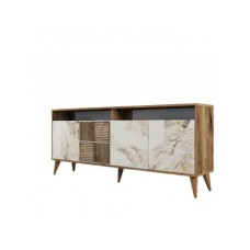 HANAH HOME Komoda Milan Walnut White Marble 1