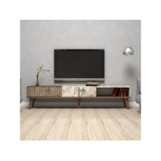 HANAH HOME TV polica Milan Walnut White Marble (845HCT3094)