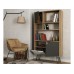 HANAH HOME Polica za knjige Karamel Walnut Anthracite