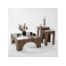 HANAH HOME Set stolova Seine 2 Transparent Walnut