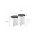 HANAH HOME Set stolova Serenity 2 Transparent Walnut