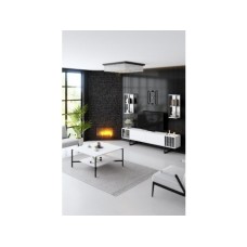 HANAH HOME Set za dnevnu sobu Chrome Line Set White Black