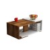 HANAH HOME Sto za dnevnu sobu Modern White Walnut