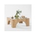 HANAH HOME Sto za dnevnu sobu Seine Oak Transparent