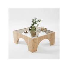 HANAH HOME Sto za dnevnu sobu Seine Oak Transparent