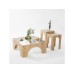 HANAH HOME Sto za dnevnu sobu Seine Oak Transparent