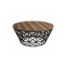 HANAH HOME Sto za dnevnu sobu Stil Metal Ferforje Walnut