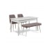 HANAH HOME Trpezarijski set Santiago White Grey