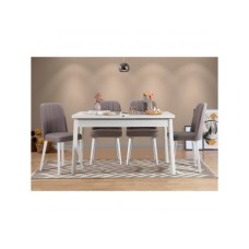 HANAH HOME Trpezarijski set Santiago White Grey