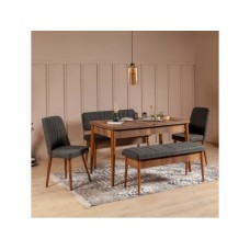 HANAH HOME Trpezarijski set Vina Walnut Anthracite