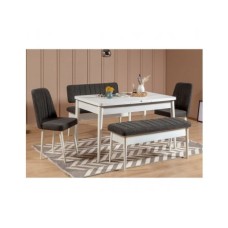 HANAH HOME Trpezarijski set Vina White Anthracite