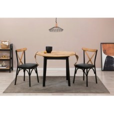 HANAH HOME Trpezarijski sto i stolice Oliver Oak Black