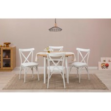 HANAH HOME Trpezarijski sto i stolice Oliver White Oak