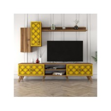 HANAH HOME TV polica Class S Walnut Yellow