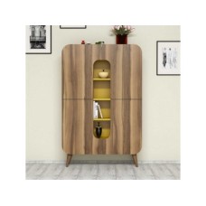 HANAH HOME Višenamenski ormar Mine Walnut Yellow