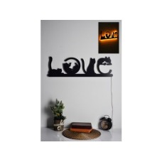 WALLXPERT Zidna lampa Cat Love, Yellow