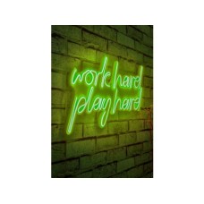 WALLXPERT Dekorativna rasveta Work Hard Play Hard Green