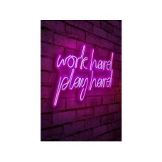 WALLXPERT Dekorativna rasveta Work Hard Play Hard Pink