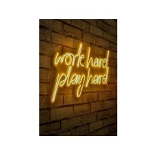 WALLXPERT Dekorativna rasveta Work Hard Play Hard Yellow