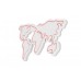 WALLXPERT Dekorativna rasveta World Map Pink