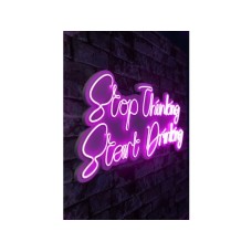 WALLXPERT Dekorativna rasveta Stop Thinking Start Drinking Pink