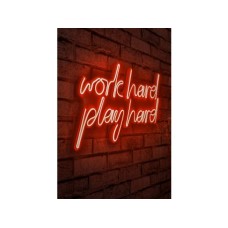 WALLXPERT Dekorativna rasveta Work Hard Play Hard Red